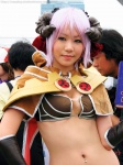 armor bikini_top book cleavage cosplay hanafusa_maki horns purple_hair ragnarok_online sage succubus swimsuit rating:Safe score:0 user:nil!