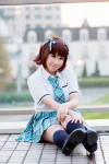 amami_haruka blouse cosplay hair_ribbons idolmaster kneesocks kyouka pleated_skirt school_uniform skirt tie rating:Safe score:0 user:pixymisa