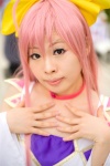 antenna_hair choker cosplay croptop detached_sleeves hairbow haruha koihime_musou pink_hair zhang_jiao rating:Safe score:1 user:pixymisa