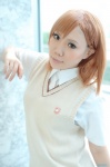 blouse cosplay kaoru misaka_mikoto orange_hair school_uniform sweater_vest to_aru_kagaku_no_railgun rating:Safe score:0 user:nil!