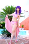 bikini cosplay fate/series fate/stay_night hair_ribbons matou_sakura pool purple_hair sachi_budou side-tie_bikini swimsuit rating:Safe score:0 user:nil!