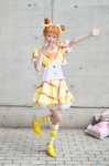 aikatsu! arisugawa_otome blouse cosplay double_bun kneesocks miniskirt orange_hair pantyhose sheer_legwear skirt usako_(ii) rating:Safe score:0 user:nil!