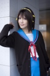 cardigan cosplay hairband hair_ribbons miniskirt nazakura_haruhi pleated_skirt sailor_uniform school_uniform skirt suzumiya_haruhi suzumiya_haruhi_no_yuuutsu rating:Safe score:0 user:nil!