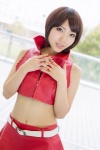 cosplay croptop kureha meiko miniskirt skirt tubetop vocaloid yellow_eyes rating:Safe score:0 user:pixymisa