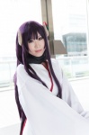 cosplay haori horns inu_boku_secret_service purple_eyes purple_hair shii shirakiin_ririchiyo rating:Safe score:0 user:pixymisa
