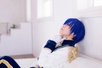blazer blue_eyes blue_hair cosplay crossplay gloves kaito lili_a military_uniform sash trousers vocaloid rating:Safe score:0 user:pixymisa