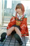 cosplay hair_ribbons hitotsubashi_yurie kamichu! kimono matsuri pleated_skirt sailor_uniform school_uniform skirt socks rating:Safe score:2 user:nil!