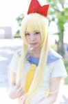 blonde_hair cosplay hairbow hiiragi_haruka kirisaki_chitoge nisekoi ponytail sailor_uniform school_uniform rating:Safe score:0 user:nil!