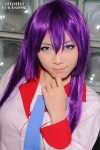 bakemonogatari blouse cosplay purple_hair school_uniform senjougahara_hitagi yuni rating:Safe score:0 user:nil!