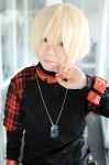 belts blonde_hair cosplay minase_risa plaid rin_(togainu_no_chi) shorts togainu_no_chi rating:Safe score:0 user:nil!