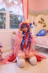 amatsuka_miyu cosplay dress glasses hat patchouli_knowledge purple_hair robe thighhighs touhou zettai_ryouiki rating:Safe score:3 user:nil!