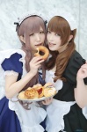 apron choker cosplay donut dress hairband maid maid_uniform ojyou original pasties tsun twintails rating:Safe score:0 user:nil!