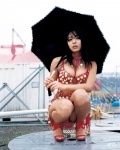 bikini_top circus cleavage kawamura_yukie miss_actress rain sarong sequins swimsuit umbrella rating:Safe score:1 user:nil!