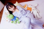 bed matsunaga_ayaka pajamas stuffed_animal sweet_life rating:Safe score:1 user:nil!