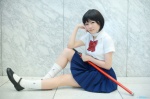 bandages bowtie cosplay katana kukku original pleated_skirt sailor_uniform school_uniform skirt socks sword rating:Safe score:1 user:nil!