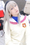clannad cosplay hairband ponko sailor_uniform sakagami_tomoyo school_uniform silver_hair rating:Safe score:0 user:nil!
