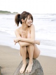beach bikini cleavage ocean orihara_mika ponytail side-tie_bikini swimsuit rating:Safe score:1 user:nil!