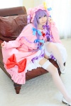 amatsuka_miyu cosplay dress garter_belt hat patchouli_knowledge purple_hair robe thighhighs touhou rating:Safe score:0 user:nil!