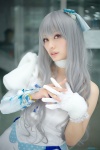 choker cosplay dress gloves hairband idolmaster mitsubachi_marie pink_eyes shijou_takane silver_hair rating:Safe score:1 user:pixymisa