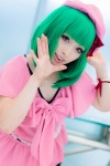 beret bow bracelet cosplay dress green_hair koharu macross macross_frontier ranka_lee rating:Safe score:1 user:pixymisa