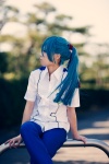 aotsuki_umi blue_hair cosplay crossplay dress_shirt macross macross_frontier ponytail saotome_alto trousers uniform rating:Safe score:0 user:nil!