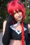 braid cosplay croptop detached_sleeves keyhole kurosaki_mea necklace red_eyes red_hair to_love-ru_darkness yu_cherry rating:Safe score:0 user:pixymisa