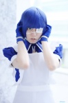 apron blue_hair cosplay dress eyepatch gloves ikkitousen maid maid_uniform ryomou_shimei yuu rating:Safe score:0 user:nil!
