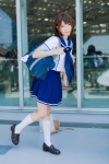 aki_(iv) anegasaki_nene blouse bookbag cosplay kneehighs love_plus pleated_skirt sailor_uniform scarf_tie school_uniform skirt rating:Safe score:1 user:pixymisa