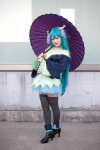aqua_hair choro cosplay dress hatsune_miku project_diva thighhighs twintails umbrella vocaloid zettai_ryouiki rating:Safe score:0 user:nil!