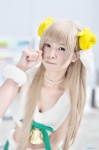 blonde_hair cleavage cosplay croptop horns love_live!_school_idol_project minami_kotori rui_(ii) shorts rating:Safe score:0 user:nil!