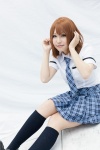 blouse cosplay hagiwara_yukiho idolmaster kneesocks nito_ryoka pleated_skirt school_uniform skirt tie rating:Safe score:0 user:pixymisa