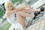blonde_hair bloomers camisole cosplay fate/series fate/unlimited_codes hairbow maropapi pantyhose saber_lily rating:Safe score:6 user:nil!