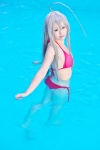 ahoge asanagi_rin bikini cosplay haiyore!_nyaruko-san nyaruko silver_hair swimsuit rating:Safe score:0 user:pixymisa