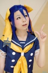 blue_hair cosplay hairbows miniskirt sailor_uniform school_uniform skirt suu yukariki_ichihime zaregoto_series rating:Safe score:0 user:nil!