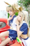 blonde_hair cosplay hizuki_yuuki kara original sailor_uniform school_uniform shorts skirt rating:Safe score:0 user:Kryzz