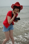 beach bra camera cowboy_hat namada open_clothes shorts rating:Safe score:0 user:nil!