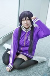 black_legwear cosplay hiro love_live!_school_idol_project purple_hair shorts thighhighs toujou_nozomi track_jacket twintails rating:Safe score:0 user:nil!