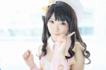 collar cosplay cuffs dress hairbow hat idolmaster idolmaster_cinderella_girls shimamura_uzuki tie vest yuki_ringo rating:Safe score:1 user:pixymisa