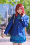 blazer blouse bookbag cosplay love_live!_school_idol_project nishikino_maki pleated_skirt red_hair school_uniform skirt soubi_zero rating:Safe score:1 user:nil!