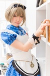 aki_(iv) akizuki_ryo apron blonde_hair cosplay cuffs hairbow idolmaster maid maid_uniform rating:Safe score:1 user:pixymisa