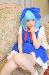 blouse blue_hair cirno cosplay hairbow jumper shizuku socks touhou rating:Safe score:1 user:nil!