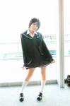 akitsu_honoka amagami blazer blouse cosplay kneesocks nanasaki_ai pleated_skirt school_uniform skirt skirt_lift sweater rating:Safe score:4 user:nil!