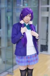 blazer blouse cosplay love_live!_school_idol_project nagisa_aya pleated_skirt purple_hair school_uniform skirt sweater_vest thighhighs toujou_nozomi twintails zettai_ryouiki rating:Safe score:0 user:nil!