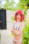 bikini cleavage cosplay love_live!_school_idol_project mike nishikino_maki red_hair school_idol_~krasivie~ side-tie_bikini swimsuit underboob rating:Safe score:0 user:nil!