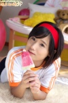 buruma gym_uniform hairband hashimoto_yuzuki popsicle shorts tshirt watermelon_popsicle rating:Safe score:0 user:nil!