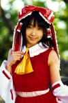 blouse cosplay detached_sleeves hairbow hakurei_reimu matsunaga_ayaka miko skirt touhou rating:Safe score:0 user:nil!