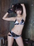 bikini cleavage fingerless_gloves gloves offense_&_defense ponytail swimsuit yoshiki_risa rating:Safe score:3 user:nil!