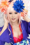 beads bra cleavage cosplay flowers furumiya_sui kimono macross macross_frontier pink_hair sheryl_nome tassels rating:Safe score:0 user:pixymisa