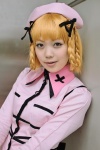 blonde_hair blouse cosplay hair_ribbons hat kaieda_kae kiia sekien_no_inganock twin_braids rating:Safe score:0 user:nil!