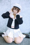 beret cardcaptor_sakura cosplay kinomoto_sakura kousaka_yun miniskirt pantyhose pleated_skirt sailor_uniform school_uniform skirt socks tie rating:Safe score:1 user:nil!